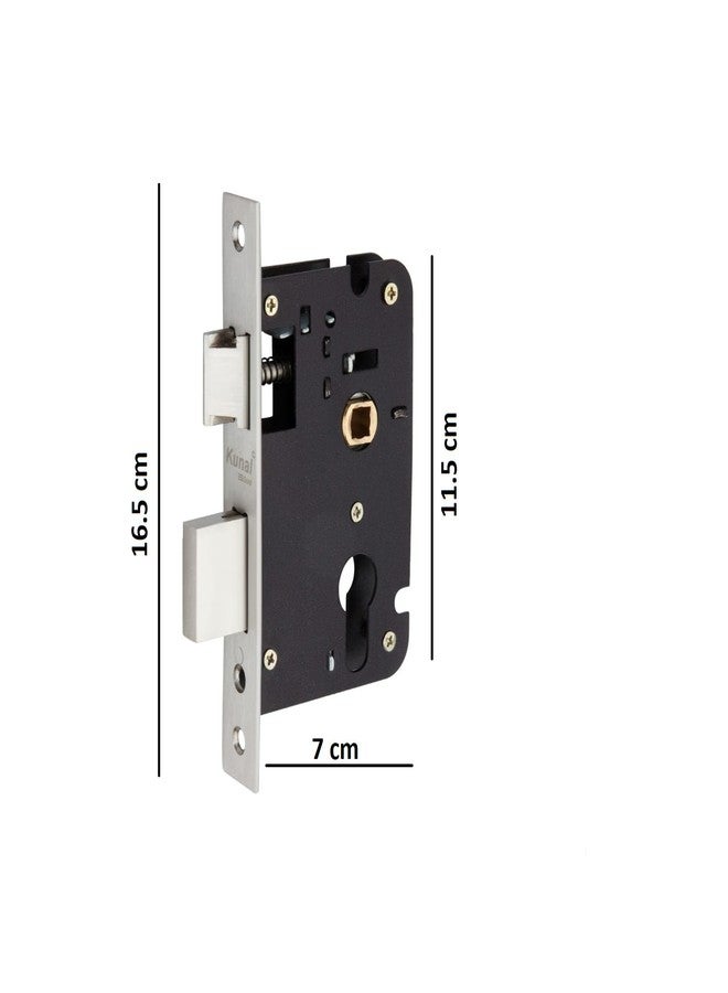 Kunal طقم قفل باب كونال شديد التحمل - طقم مقبض الباب الرئيسي / آلية قفل بستة أذرع مع ضمان لمدة عامين من كونال / نقر، جسم قفل نحاسي وأسطوانة 60 مم (8 بوصة غير لامعة) - Image 4